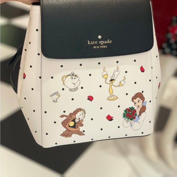 Disney X Kate Spade Beauty and The Breast Medium Flap Backpack KE566 NWT main image 5